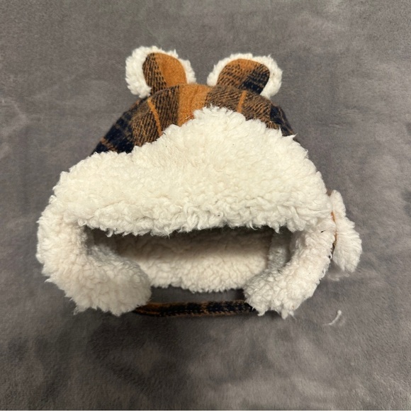 Kombi Infant Brown Plaid Aviator Winter Hat With Ears Size 9-18 Months - Picture 2 of 14
